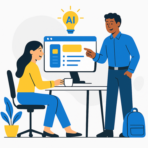 alt_text: Cover image depicting a modern workspace where AI enhances decision-making and workflows.