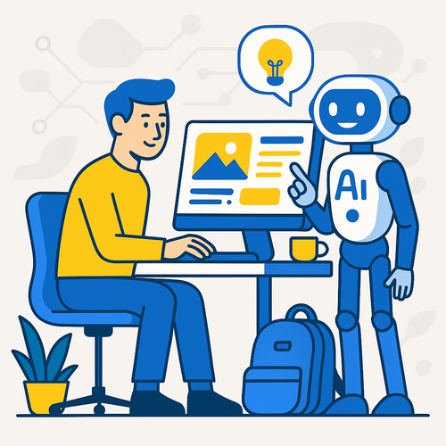 alt_text: Futuristic cover showcasing AI in content creation, blending technology and creativity in vibrant design.