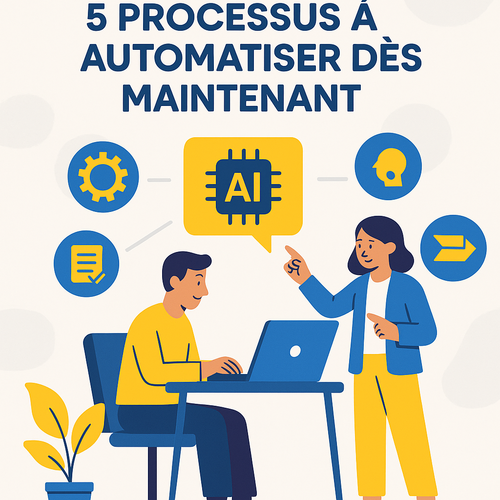 alt_text: Cover image depicting AI's impact on SMEs, showcasing five automation processes with modern icons.
