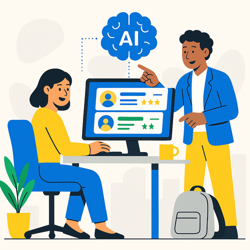 alt_text: Cover image depicting professionals using AI for lead prioritization and sales growth in a modern office.