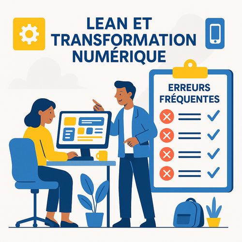 Cover image showcasing Lean and digital transformation with a checklist of common pitfalls and solutions.